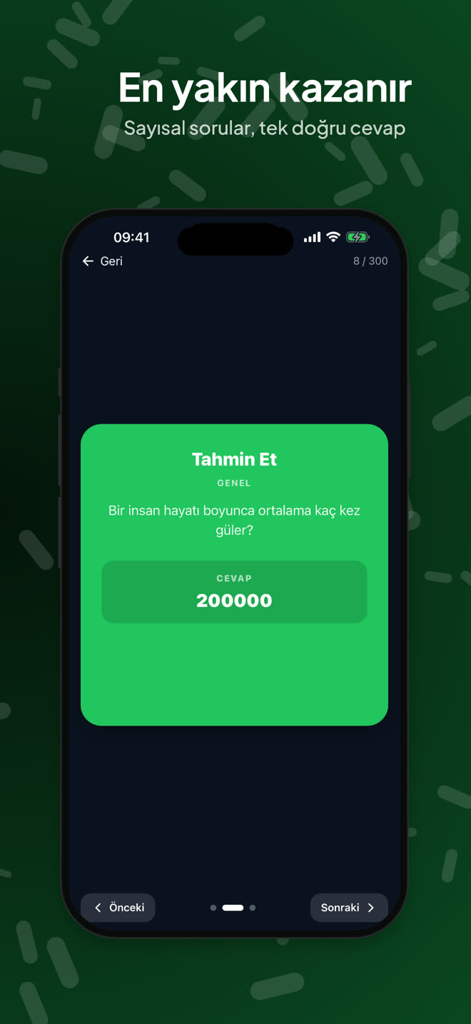 Kim Daha Yakın: sayısal tahmin kartı